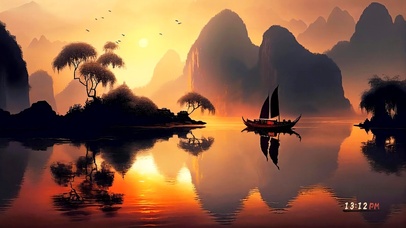 唯美夕照桂林山水