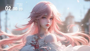 粉发动漫少女