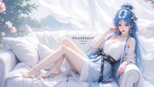 沙发上清纯女孩
