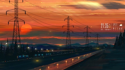 4k 浪漫傍晚红霞