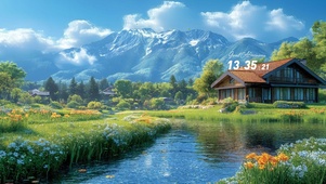 山间溪边小屋