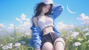 田野上女孩