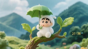 躲雨的小新