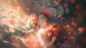 4k 初音 光影花