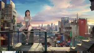 阳台上休闲的美女