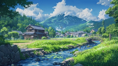 清新春天的乡村