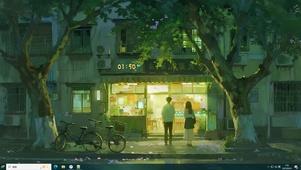 治愈夜晚街道商店