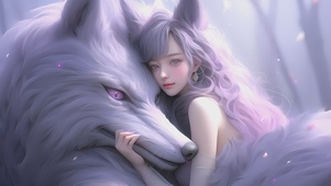 紫发少女与狼