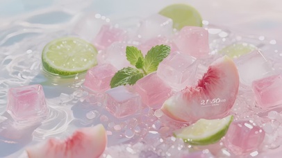 冰凉感蜜桃青柠桌面