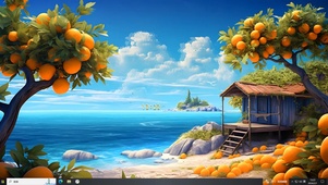  鸟语花香海边