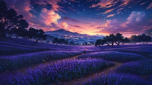 薰衣草夕阳