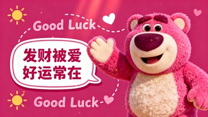 治愈草莓熊桌面好运