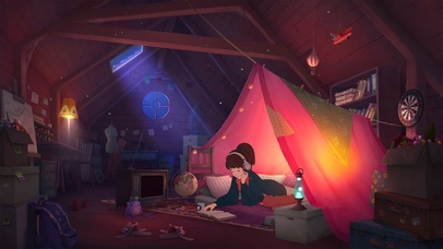 治愈房间 听音乐动漫少女