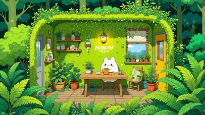 护眼森系下午茶团子