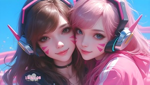 可爱粉色少女