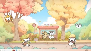 秋天游玩的狗狗
