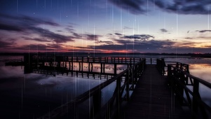 日落观雨