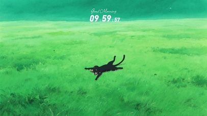 极简风护眼治愈小黑猫