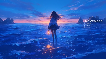 海景沙滩女孩