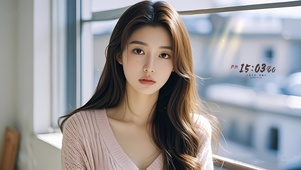 清纯长发优雅美女