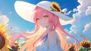 花海中的女孩