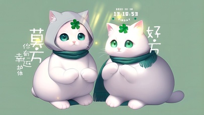 幸运喵护眼壁纸
