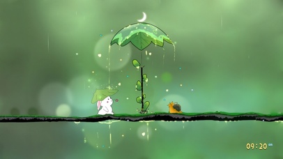 治愈护眼手绘 雨天傲娇小兔几