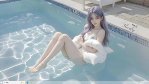 泳池小紫月