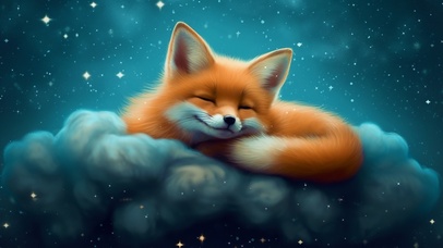 云朵上睡觉的狐狸崽