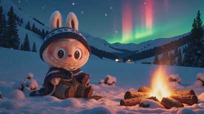 labubu雪地篝火