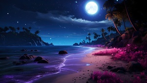 月夜荧光海