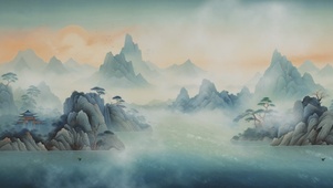 烟峦归雁图