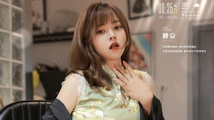 清纯短发旗袍美女
