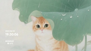 中式荷叶橘猫