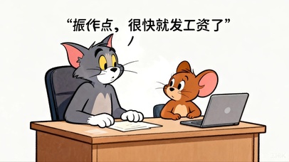 猫和老鼠发工资振作壁纸