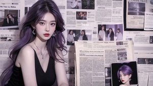 4k高清AI紫发美女
