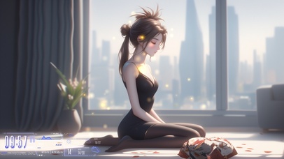 她的头发如同丝绸般柔顺