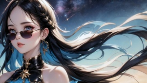 星空 酷酷的美少女