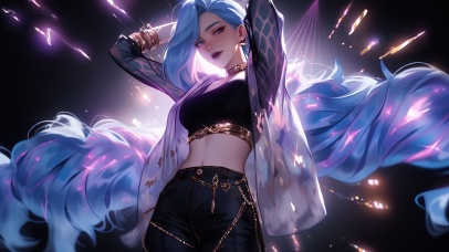 4k炫彩游戏少女