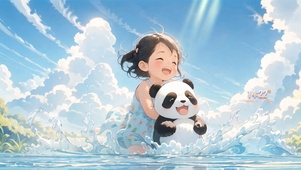 戏水女孩