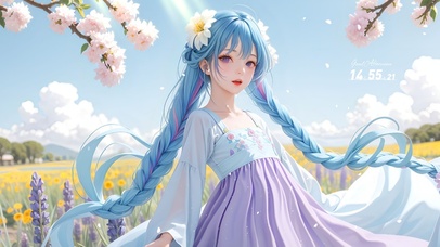 动漫长辫子女孩