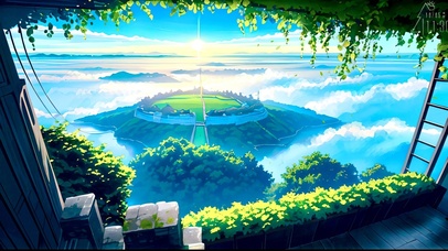 绿植阳台观云海