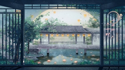 4K唯美国风庭院