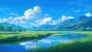 唯美治愈青山河畔
