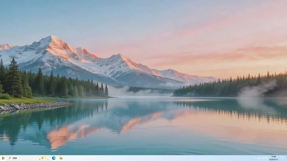 唯美的雪山湖泊