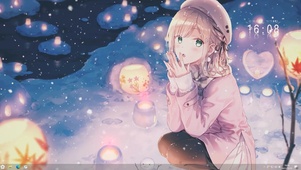 雪中灯火少女
