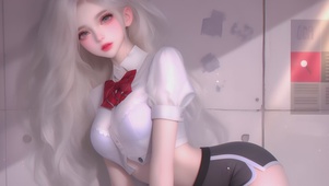 白发制服女孩