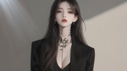 4K可爱纹身女孩