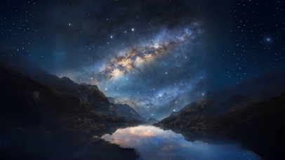 星空湖泊宇宙