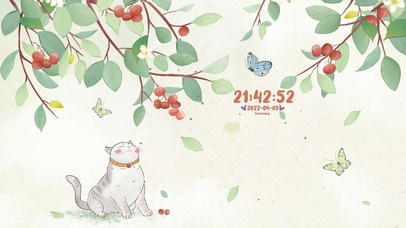 4k 春意花卉猫咪